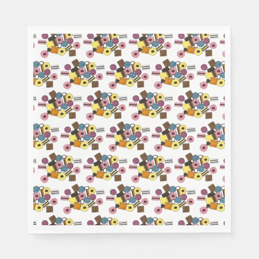 私はあなたを愛するLicorice Allsortsバレンタインデーお菓子 スタンダードランチョンナプキン (正面)