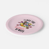 私はあなたを愛するLicorice Allsortsバレンタインデーお菓子 ペーパープレート (アングル)
