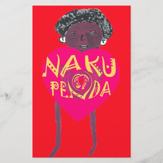 私はあなたを愛するNakupenda Kenya Swhili Art (正面)