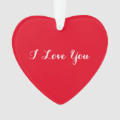 私はあなたを愛カスタムするヴァレンティーンズデイハートオーナメント オーナメント (正面)
