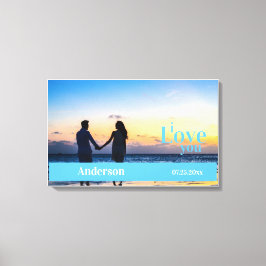 私はあなたを愛カスタムする写真記念日の延長 キャンバスプリント