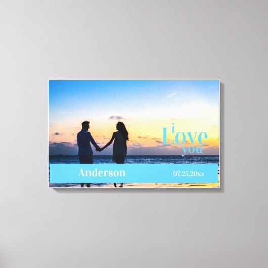 私はあなたを愛カスタムする写真記念日の延長 キャンバスプリント (正面)