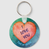 私はあなたを愛パーソナライズされたす キーホルダー (裏面)