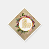 私はあなたを愛ファンシーし華美て花模様 スタンダードカクテルナプキン (角)