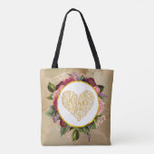 私はあなたを愛ファンシーし華美て花模様 トートバッグ (裏面)