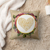 私はあなたを愛ファンシーし華美る金のハートI クッション (ブランケット)