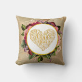 私はあなたを愛ファンシーし華美る金のハートI クッション (正面)