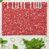 私はあなたを愛フェイクするグリッターまたはあなた自身の文字 キッチンタオル (折り畳み)