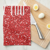 私はあなたを愛フェイクするグリッターまたはあなた自身の文字 キッチンタオル (四つ折り)