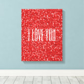 私はあなたを愛フェイクするグリッターまたはあなた自身の文字 キャンバスプリント (インサイチュ (ウッドフロア))