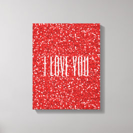 私はあなたを愛フェイクするグリッターまたはあなた自身の文字 キャンバスプリント
