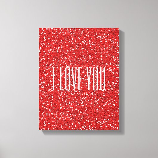 私はあなたを愛フェイクするグリッターまたはあなた自身の文字 キャンバスプリント (正面)