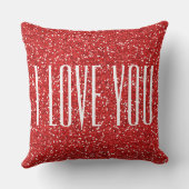 私はあなたを愛フェイクするグリッターまたはあなた自身の文字 クッション (裏面)