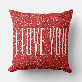 私はあなたを愛フェイクするグリッターまたはあなた自身の文字 クッション