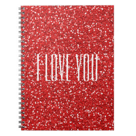 私はあなたを愛フェイクするグリッターまたはあなた自身の文字 ノートブック