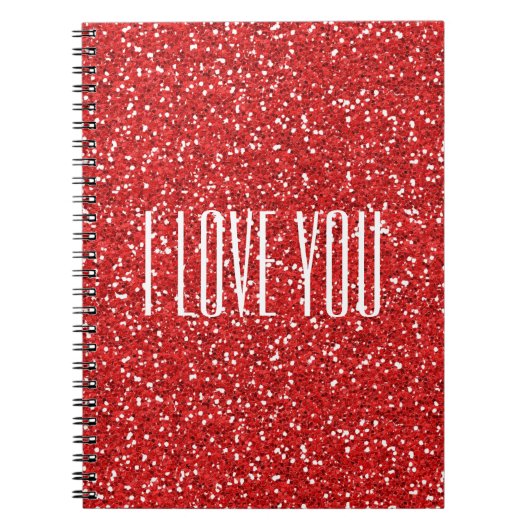 私はあなたを愛フェイクするグリッターまたはあなた自身の文字 ノートブック (正面)