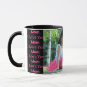 私はあなたを愛ママ写真&文字カスタムブラックコーヒーMu マグカップ (左)
