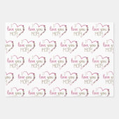 私はあなたを愛ママ引用文ピンクグリッターハート ラッピングペーパーシート (正面)