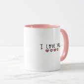 私はあなたを愛モダンするデザイン マグカップ (正面右)