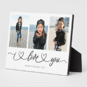 私はあなたを愛モダンするハートスクリプト写真コラージュ フォトプラーク (側面)