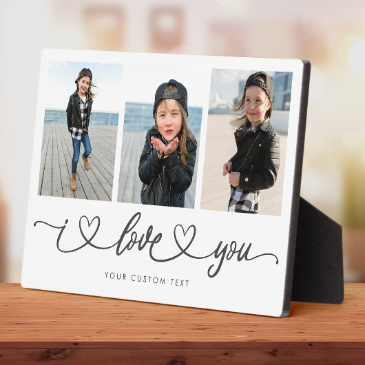 私はあなたを愛モダンするハートスクリプト写真コラージュ フォトプラーク
