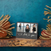 私はあなたを愛モダンするハートスクリプト写真コラージュ フォトプラーク (側面)