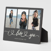 私はあなたを愛モダンするハートスクリプト写真コラージュ フォトプラーク (側面)