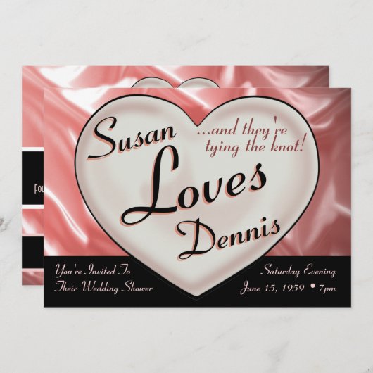 私はあなたを愛結婚する婚約シャワー招待状 招待状 (正面/裏面)