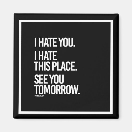 私はあなたを憎む私はこの場所を憎む明日あなたを参照 –  マグネット (正面)