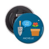 私はあなたを掘るハッピーバレンタインデーパーソナライズされた名 栓抜き (正面)