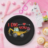 私はあなたを掘るバックホバレンタイン ペーパープレート (パーティー)