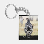 私はあなたを探しているゼブラの写真と文字 キーホルダー (正面左)