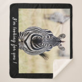 私はあなたを探しているゼブラの写真と文字 シェルパブランケット (正面)