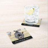 私はあなたを探しているゼブラの写真と文字 スクエアペーパーコースター (インサイチュ)