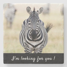 私はあなたを探しているゼブラの写真と文字 ストーンコースター