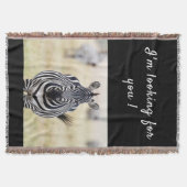 私はあなたを探しているゼブラの写真と文字 スローブランケット (正面)