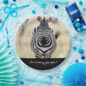 私はあなたを探しているゼブラの写真と文字 ペーパープレート (パーティー)