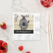 私はあなたを探しているゼブラの写真と文字 縁ありカクテルナプキン (インサイチュ)