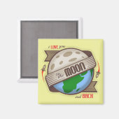 私はあなたを月とバックに愛している – 磁石 (正面/裏面)