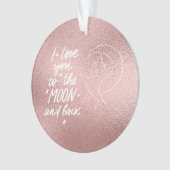 私はあなたを月とバックに愛するバラ金ゴールド オーナメント (正面)