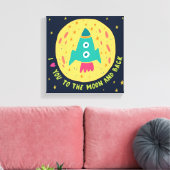 私はあなたを月とバックのロケット船に愛している キャンバスプリント (インサイチュ (リビング))