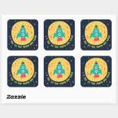 私はあなたを月とバックのロケット船に愛している スクエアシール (シート)