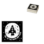 私はあなたを月とバックのロケット船に愛している ラバースタンプ (押印)