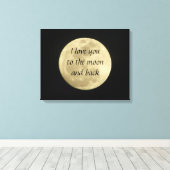 私はあなたを月とバックアートキャンバスに愛している キャンバスプリント (インサイチュ (ウッドフロア))