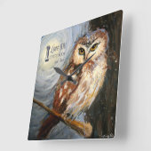 私はあなたを月とバックウォール時計に愛している スクエア壁時計 (傾斜)