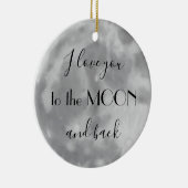 私はあなたを月とバックオーナメントに愛する セラミックオーナメント (右)