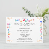 私はあなたを月とバックカップルの赤ちゃんシャワーに愛している 招待状 (スタンド正面)