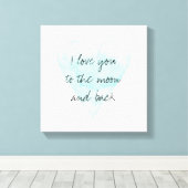 私はあなたを月とバックキャンバスアートプリントに愛している キャンバスプリント (インサイチュ (ウッドフロア))