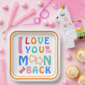 私はあなたを月とバックスクエアに愛する紙プレート ペーパープレート (パーティー)