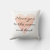 私はあなたを月とバックハート装飾用クッションに愛している クッション (裏面)